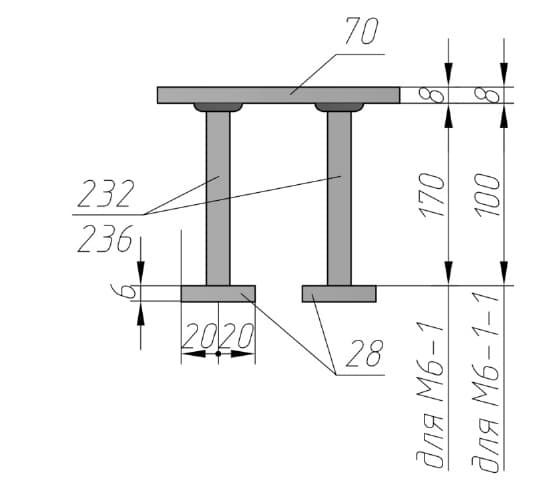 Закладное изделие М6-1-1 параметры по чертежам
