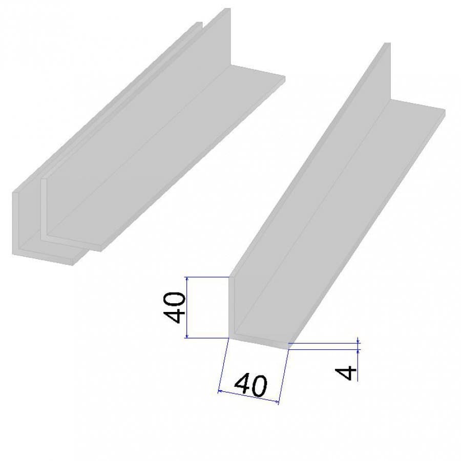 Схема с размерами к уголку 40x40x4